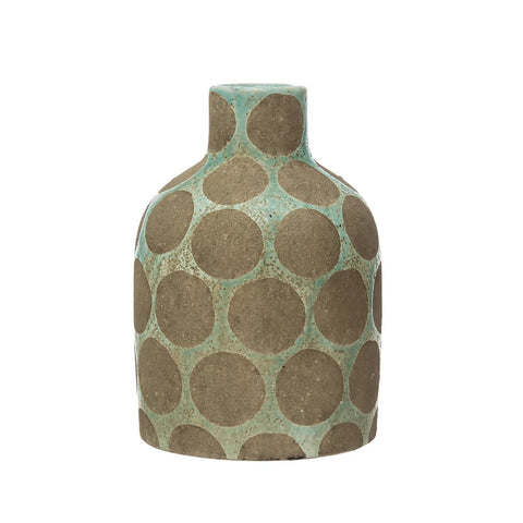 Terracotta Dot Vase 8.8” H