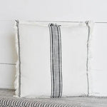 Black/White Stripe Pillow w/fringe