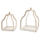 White Wood Beaded Lanterns (M,L)