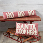 Santa Stop Here Herringbone Pillow