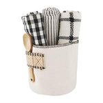 Buffalo or Striped Towel Bucket Set