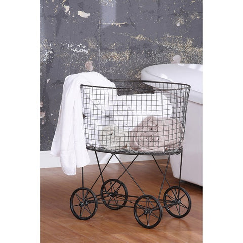 Vintage Laundry Basket on a Wheels (reproduction)