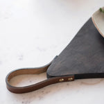 Mango Wood Cutting Board w/Leather