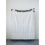 Cotton Woven Striped Throw w/Tassels