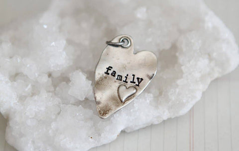 Rustic Heart Family Charm