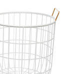 Large Modern Brass  & White Metal Basket
