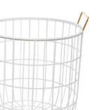 Large Modern Brass  & White Metal Basket