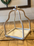 White Wood Beaded Lanterns (M,L)