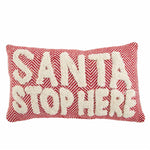 Santa Stop Here Herringbone Pillow