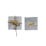 Square Marble Heart Coasters (4)