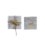 Square Marble Heart Coasters (4)