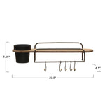 Wall Shelf w/Planter 5 Hooks
