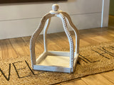 White Wood Beaded Lanterns (M,L)