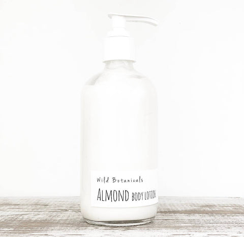 Almond Glass Bottle Lotion