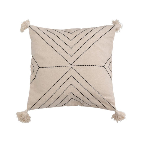 Embroidered Pillow w/Tassels