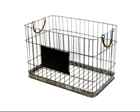 Lrg Wire Bskt with Chalkboard Slate