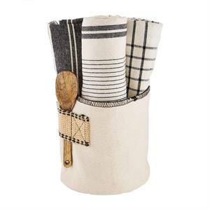 Buffalo or Striped Towel Bucket Set